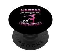 Advertencia Puede Hacer Espontáneamente Cartwheels Gimnasia Gimnasta PopSockets PopGrip Adhesivo