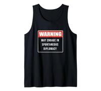 Advertencia puede involucrarse en diplomacia espontánea Funny Diplomat Camiseta sin Mangas