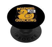 Advertencia Puedo Empezar a Quacking Rubber Duck PopSockets PopGrip Adhesivo