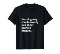 Advertencia Puedo Hablar De Dragones Barbudos Tipografía Divertida Camiseta gráfica económica, Hombre, Negro, S