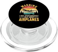 Advertencia Puedo Hablar Espontáneamente De Aviones Piloto Divertido PopSockets PopGrip para MagSafe