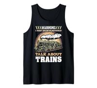 Advertencia Puedo Hablar espontáneamente de los Amantes de los Trenes Camiseta sin Mangas