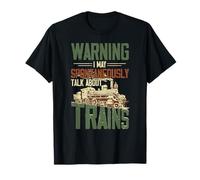 Advertencia Puedo Hablar Espontáneamente De Trenes Retro Vintage Camiseta