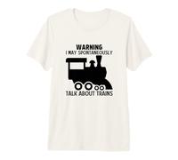 Advertencia Puedo Hablar Espontáneamente De Trenes Ventilador De Trenes Camiseta Premium