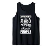 Advertencia sarcástica con la Que Este gilipollas no Juega Bien Camiseta sin Mangas