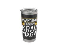 Advertencia Sé Artes Marciales Israelíes Defensa de Combate Krav Maga Vaso térmico de acero inoxidable de doble pared