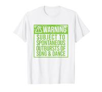 Advertencia SUJETO ARRBOS ESPONTÁNEOS DE CANCIÓN Y Danza Meme Camiseta gráfica económica, Hombre, Blanco, XL