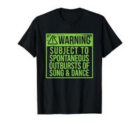 Advertencia SUJETO ARRBOS ESPONTÁNEOS DE CANCIÓN Y Danza Meme Camiseta gráfica económica, Hombre, Negro, XL
