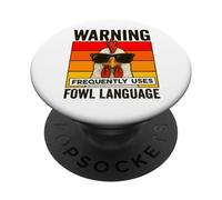 Advertencia Utiliza frecuentemente el lenguaje de Las Aves Divertido Pollo Fresco PopSockets PopGrip Adhesivo