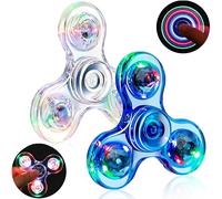 Adviejjoy 2 Piezas Fidget Juguete, Pack de Fidget Cristal LED Juguete Fidget Juguete De Luz para Dedos Fidget de Mano, ADHD Juguete contra Ansiedad Reductor de Estrés para Niños Adultos