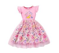 Adviento niños niño vestido de tule traje de cumpleaños princesa fiesta niñas verano causal tutú faldas bikini con niñas, Rosa., 5-6 años