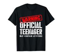 Advierte Que un Adolescente Oficial Puede Contener Actitud Camiseta