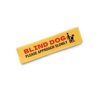 Advivio - Funda para correa de perro ciego, divertida alerta amarilla con parche de identificación colgante, accesorio de correa para no mascotas para perros ciegos