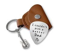 Advivio Púa de guitarra con texto en inglés "I Couldn't Pick A Better Dad", divertida púa de guitarra de acero inoxidable, regalos para papá, papá, músico, guitarrista, cumpleaños, Navidad, día del