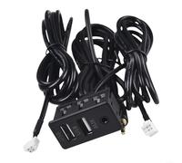 Advokingtap 1-Pack Dual USB AUX Port Panel Interfaz Cable Adaptador 4-Pin+6-Pin Montaje empotrado Tablero Extensión Para Coche Barco Motocicleta Negro 145Cm
