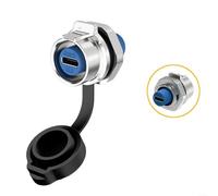 Advokingtap 1-Pack IP68 Impermeable Tipo-C USB 31 Conector de Montaje en Panel Hembra Para Uso Industrial Exterior Aleación Negro(2)