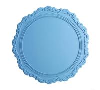 Advokingtap 1 paquete de manteles individuales de silicona nórdicos, resistentes al calor, antiadherentes, sin BPA, redondos, para cena familiar, fiesta, azul, 34 x 34 cm (azul)