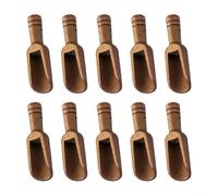 Advokingtap 10 cucharas pequeñas de madera para sal y café con mango pulido, utensilios de cocina de madera de haya maciza para condimentos, azúcar, té, harina, arroz,