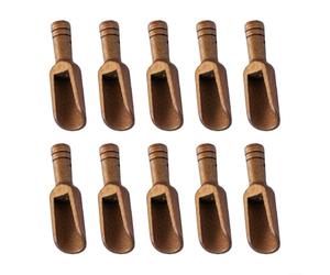 Advokingtap 10 cucharas pequeñas de madera para sal y café con mango pulido, utensilios de cocina de madera de haya maciza para condimentos, azúcar, té, harina, arroz,