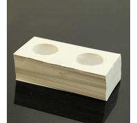 Advokingtap 100 soportes de monedas de 40 mm con ventana transparente para almacenamiento de la colección Penny Cent, carpetas de cartón blanco, suministros de álbum