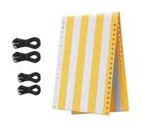 Advokingtap 160 x 48 cm lona de repuesto para silla de playa, rayas blancas y negras con kit de tornillos para silla, portátil, plegable, tela de asiento reclinable para tomar el sol (amarillo A)