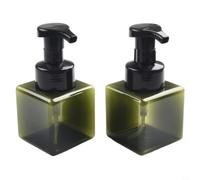Advokingtap 2 botellas de plástico ámbar de 8 onzas/250 ml para jabón líquido, champú, loción, artículos de tocador de viaje, almacenamiento blanco transparente (verde oscuro)
