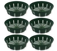 Advokingtap 6 cestas de plástico para plantas de flores que crecen con diseño calado verde, bandeja ligera de jardinería para jardín al aire libre, decoración del hogar, 26 x 22 x 6,5 cm