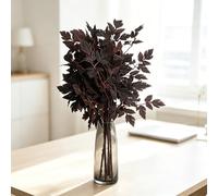 Advokingtap 6 hojas artificiales de ciruela púrpura Cimicifuga Ramosa de 32 pulgadas, tallos texturizados de otoño para Acción de Gracias, Halloween, decoración del hogar (medio, 23.8 pulgadas)