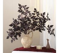Advokingtap 6 hojas artificiales de ciruela púrpura Cimicifuga Ramosa de 32 pulgadas, tallos texturizados de otoño para Acción de Gracias, Halloween, decoración del hogar (tamaño grande, 80 cm)