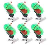 Advokingtap Alarma eléctrica de la mordida de la pesca 6pcs con la luz del LED y el indicador de sonido 80DB para las varillas (verde del metal)