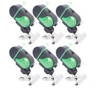 Advokingtap Alarma eléctrica de la mordida de la pesca 6Pcs con la luz del LED y el indicador de sonido 80DB para las varillas (negro del metal)