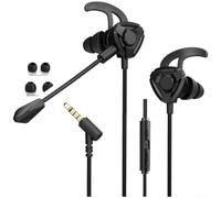 Advokingtap Auriculares para juegos con cable y micrófono desmontable para PUBG Mobile - HiFi Bass In Ear Buds Aislamiento de ruido Jack 3.5mm Cable 1.2m Rojo (B)