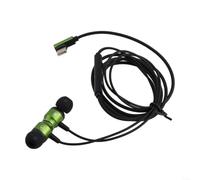 Advokingtap Auriculares plegables con cable ajustables con micrófono con aislamiento de ruido y graves profundos para PC, portátil, color blanco (tipo C-verde)
