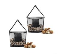 Advokingtap Bolsa de recolección de frutas, bolsa de búsqueda de hongos de malla de gran capacidad con bolsa de almacenamiento, plegable para recolección plegable para jardín de bushcraft (negro)