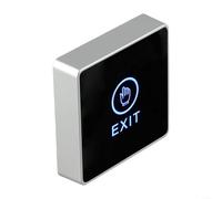 Advokingtap Botón de salida táctil infrarrojo con retroiluminación e indicador LED para sistemas de control de acceso, interruptor de liberación de empuje negro 86 x 86 mm (86 x 86 mm)