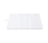 Advokingtap Caja de almacenamiento de plástico transparente de 3 rejillas para cuentas de joyería, equipo de pesca, píldoras, cosméticos, organizador de piezas pequeñas, transparente, 175 x 11 x 2 cm