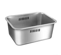 Advokingtap Cuenco grande multiusos de acero inoxidable de 10 L, 35 x 26 x 15 cm, lavabo portátil para lavar platos de cocina, remojo de verduras, camping y (individual)