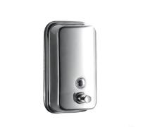 Advokingtap Dispensador de jabón montado en la pared de acero inoxidable 304 con bomba de prensa para baño de hotel o hogar, botella transparente de fácil recarga, circular brillante de 250 ml (A)