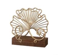 Advokingtap Dispensador refinado del tejido del hierro en forma de la hoja del ginkgo con la base de madera sustancial para el posicionamiento constante