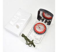 Advokingtap Estilo de tarjeta luminosa portátil para brújula, magnética con luz LED, orientación de mapa, herramienta de señalización norte para navegación al aire libre, escalada, camping (negro sin