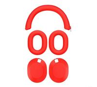 Advokingtap Funda de silicona suave a prueba de sudor para auriculares Sony Wh-1000Xm6, resistente a la humedad, protector de diadema para gimnasio, correr, entrenamiento, negro (rojo)