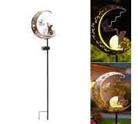 Advokingtap Gato solar para luz de luna creciente, 85 x 18 cm, automático del atardecer al amanecer para decoración de jardín, patio y césped