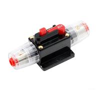 Advokingtap Interruptor de fusibles en línea automático, protección de circuito de reinicio manual con botón pulsador para sistemas de 12 V 24 V CC con lengüetas de alambre, tubo termorretráctil para