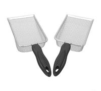 Advokingtap Juego de 2 tamices de tierra con pala, tamiz de jardín de acero inoxidable para cribado de compostaje de roca de arena, herramienta de jardinería de malla de 3,8 mm y 5 mm para plantas de