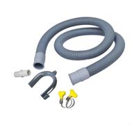 Advokingtap Kit de adaptador de manguera de drenaje de lavadora de 2 m/2,5 m con abrazadera de clip de conector, kit de extensión de tubo de residuos de lavavajillas para lavadora de carga frontal
