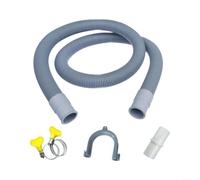 Advokingtap Kit de adaptador de manguera de drenaje de lavadora de 2 m/2,5 m con abrazadera de clip de conector, kit de extensión de tubo de residuos de lavavajillas para lavadora de carga frontal (2
