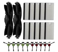 Advokingtap Kit de piezas de repuesto para aspiradora Tikom L9000 SG60, incluye 2 cepillos de rodillo, 10 cepillos laterales, 10 filtros Nex para Q6 SE, 22 piezas, limpieza eficiente para modelos de