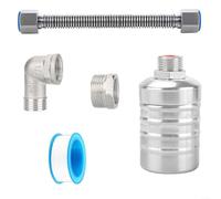 Advokingtap Kit de válvula de flotador de agua, nivelador automático de control de sistema de nivel de acero inoxidable para pecera, piscina, destilador de canal de ganado (D)
