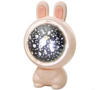 Advokingtap Luz nocturna de proyección de conejo con caja de música, lámpara recargable por USB de 3 diapositivas, ángulo ajustable, decoración relajante del sueño para el dormitorio de las niñas