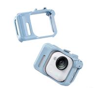 Advokingtap Marco protector con soporte de zapata fría y liberación rápida, diseño a presión a prueba de golpes compatible con cámara de acción Insta360 GO Ultra, ideal (azul)